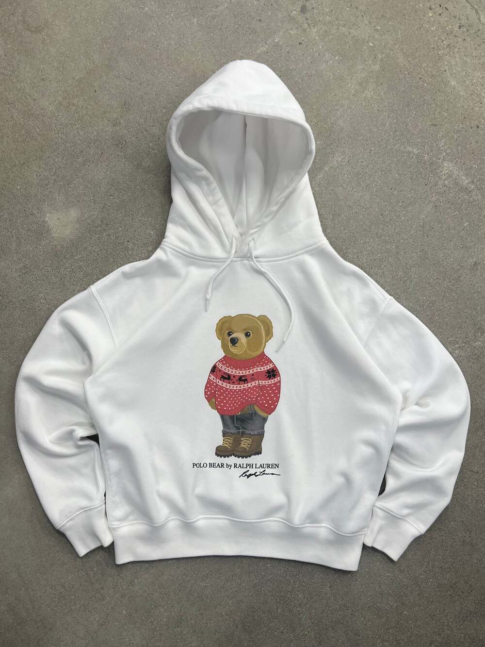 Vintage Y2K Polo Ralph Lauren Winter Polo Bear Hoodie - Size M